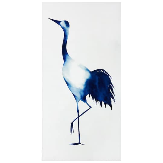 Empire Art Direct 24" x 48" Ink Drop Crane 2 Frameless Free Floating Printed Tempered Glass Wall Art